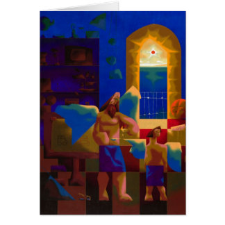 vax och fjädrar - tomt kort