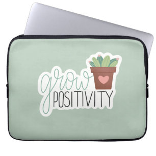 Väx Positivitet - Inspirerande Kalligrafidesign Laptop Fodral