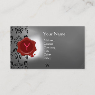 VAX SÄAL DAMASK MONOGRAM vit Visitkort
