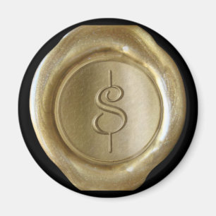Vax säal Monogram Magnet - Guld - Stil-skript