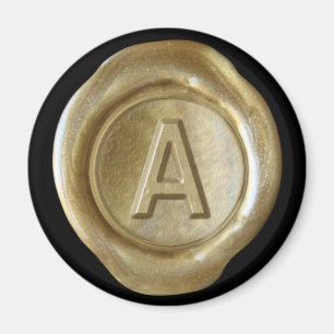 Vax säl, Monogram Magnet - Guld - Fet Stil - -