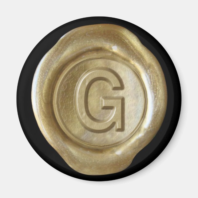 Vax säl, Monogram Magnet - Guld - Fet Stil - - (Framsidan)