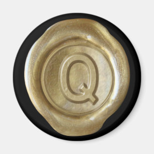 Vax säl, Monogram Magnet - Guld - Fet Stil - -