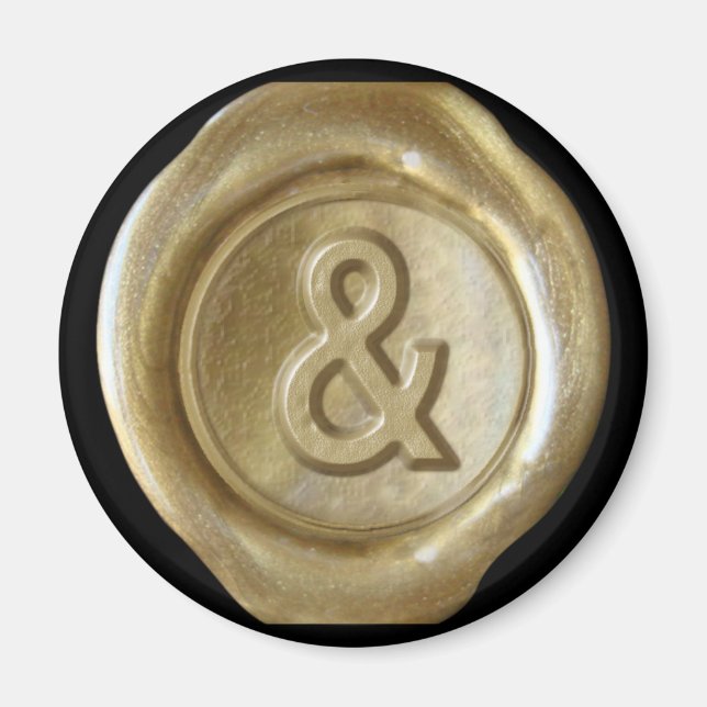 Vax säl, Monogram Magnet - Guld - Fet Stil - - (Framsidan)