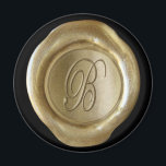 Vax säl, monogram magnet - Guld - skript Stil -<br><div class="desc">Handskapad vax-förseglingsmonogrammagnet - Brev B --skript Stil - Guld Välj en egen bakgrund färg som bäst kostym dina behov. ELLER...  få kreativ med några saxar.</div>