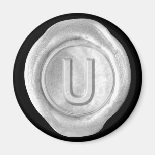 Vax säl, Monogram Magnet - Silver - Fet Stil - -
