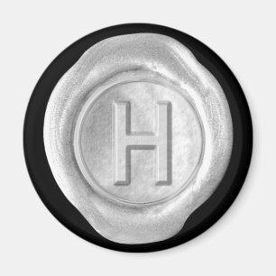 Vax säl, Monogram Magnet - Silver - Fet Stil - -
