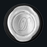 Vax säl, monogram magnet - Silver - skript Stil -<br><div class="desc">Handskapad vax-förseglingsmonogrammagnet - Brev D --skript Stil - Silver Välj en egen bakgrund färg som är bäst för kostym att uppfylla dina behov. ELLER...  få kreativ med några saxar.</div>