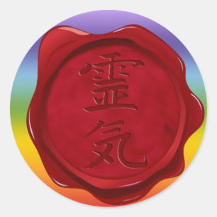 vax säl - REIKI chakren färg Runt Klistermärke