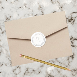 Vax sälvita Monogram T Inledande Runt Klistermärke