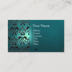 VAX SEAL DAMASK MONOGRAM Blue acquamarine Visitkort