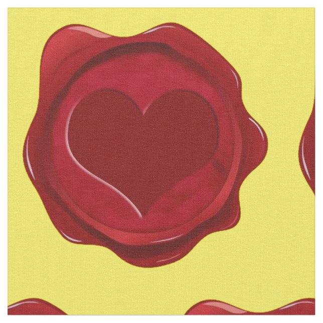 VAX SEAL HEART + din bakgrund och dina idéer Tyg (Närbild)