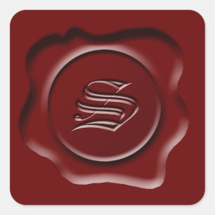 Vax Seal Monogram Brev S Fyrkantigt Klistermärke