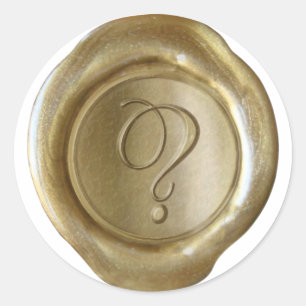 Vax Seal Monogram - Guld - Skript ?- Runt Klistermärke
