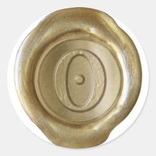 Vax Seal Monogram - Guld - Victorian O - Runt Klistermärke