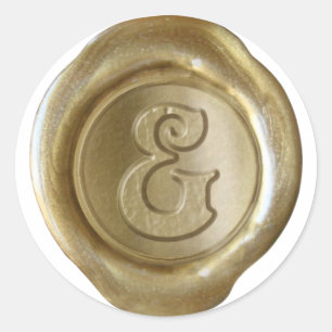 Vax Seal Monogram - Guld - Victorian & - Runt Klistermärke