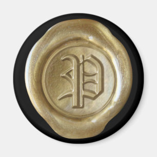 Vax Seal Monogram Magnet - Guld - gammal engelska