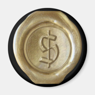 Vax Seal Monogram Magnet - Guld - gammal engelska