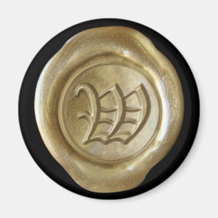 Vax Seal Monogram Magnet - Guld - gammal engelska