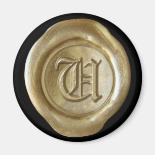 Vax Seal Monogram Magnet - Guld - gammal engelska