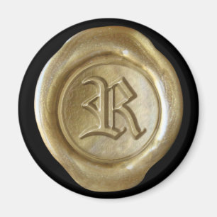 Vax Seal Monogram Magnet - Guld - gammal engelska