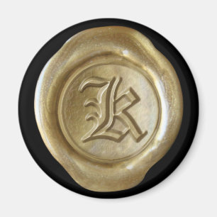 Vax Seal Monogram Magnet - Guld - gammal engelska