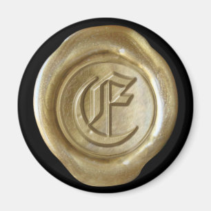 Vax Seal Monogram Magnet - Guld - gammal engelska