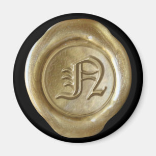 Vax Seal Monogram Magnet - Guld - gammal engelska