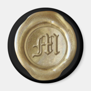 Vax Seal Monogram Magnet - Guld - gammal engelska