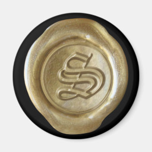 Vax Seal Monogram Magnet - Guld - gammal engelska