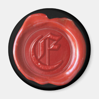 Vax Seal Monogram Magnet - Red - Old English -