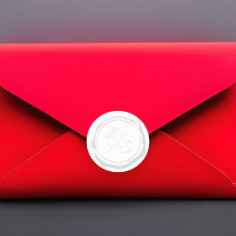 Vax Seal White Dubbla Initialer Monogramme Runt Klistermärke