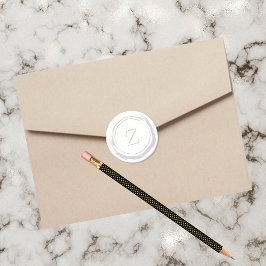 Vax Seal White Monogram Z Initial Runt Klistermärke