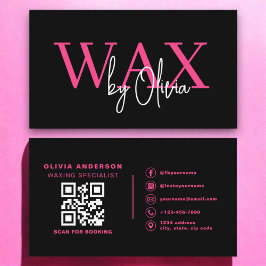 Vax Specialist Esthetician QR Code Shock rosa Visitkort