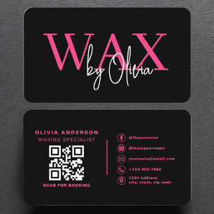 Vax Specialist Esthetician QR Code Shock rosa Visitkort