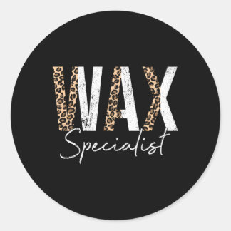Vax Specialist Vax Esthetician Leopard Waxing Runt Klistermärke
