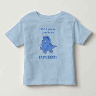 väx upp dinosaurblått tee shirt