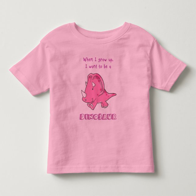 väx upp dinosaurrosor tee shirt (Framsida)