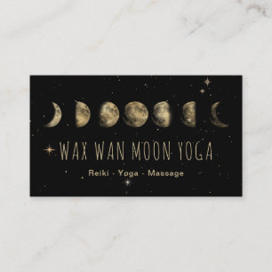 *~* Vax Wan Stars GULD MÅNE Lunar Phases Black Visitkort