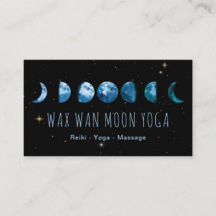 *~* Vax Wan Stars TEAL BLUE Lunar Måne Phases Visitkort
