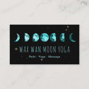 *~* Vax Wan Stars TURQUOISE BLUE Lunar Måne Visitkort