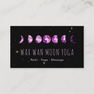 *~* Vax Wan Stars Violet Lila Lunar Måne Phases Visitkort