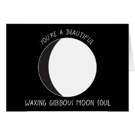 Vaxa den Gibbous MÅNEN arrangera gradvis Hälsningskort