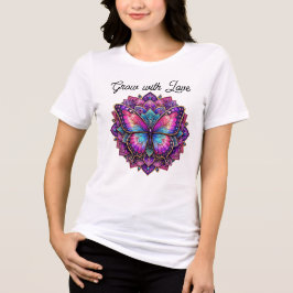 Växa med kärlek Fjäril Mandala Kvinnors T-Shirt |