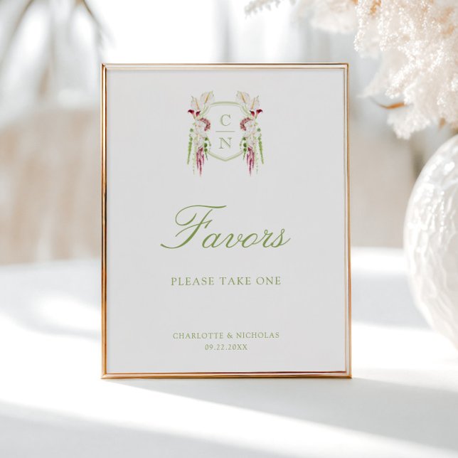 Växande blommonogram bröllopspresentskylt poster (Skapare uppladdad)