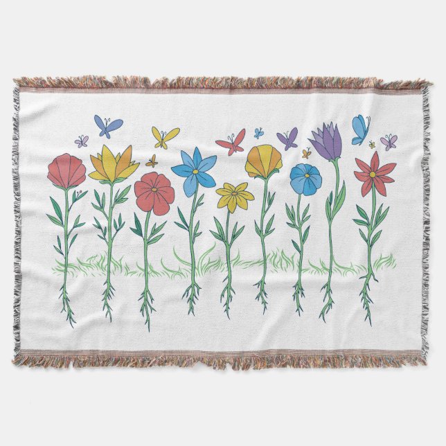 Växande blommor design filt (Framsidan)
