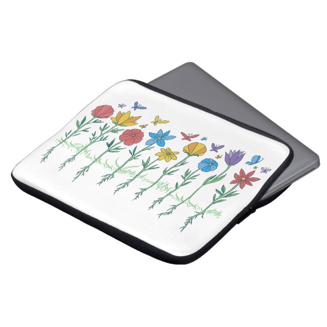 Växande blommor design laptop fodral (Framsida topp)