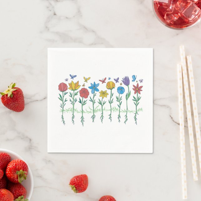 Växande blommor design pappersservett (Insitu)