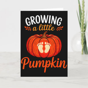 Växande En Liten Pumpa Graviditet Thanksgiving Ma Kort