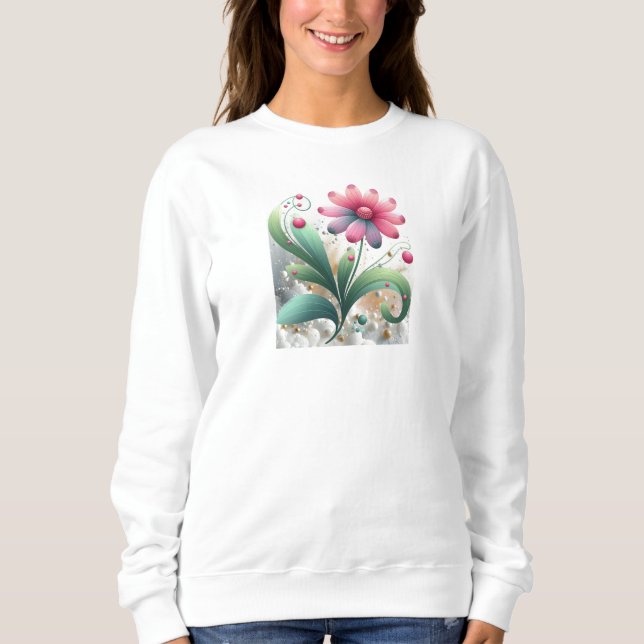 Växande fantasi blomma  t shirt (Framsida)